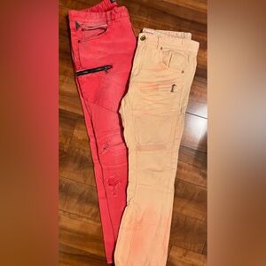 Men’s Moto Jeans Bundle 36W 32L DSTRKT + Square Zero Peach Rose Denim PAIRS
